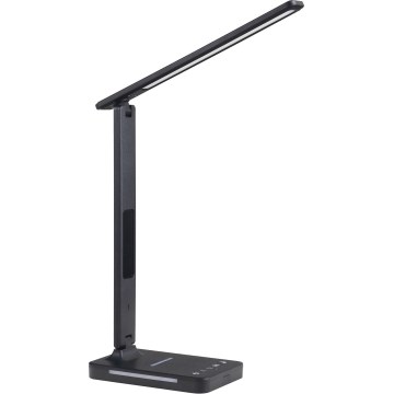 Lampe de table à intensité variable avec charge sans fil QI, écran et Port USB LED/7W/230V 3000-6000K noir