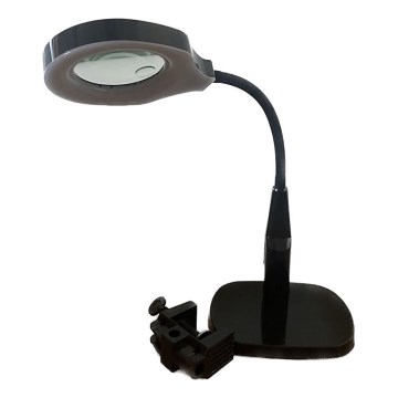 Lampe de table à intensité variable avec loupe bifocale LED/6W/230V 6000-7000K noir