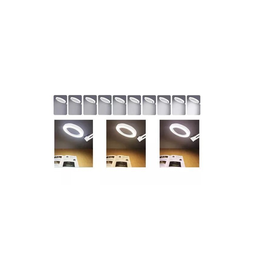 Lampe de table à intensité variable avec loupe LED/6W/5V 3000K/4000K/6000K blanc