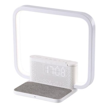 Lampe de table à intensité variable avec réveil et Qi charge LED/18W/230V blanc