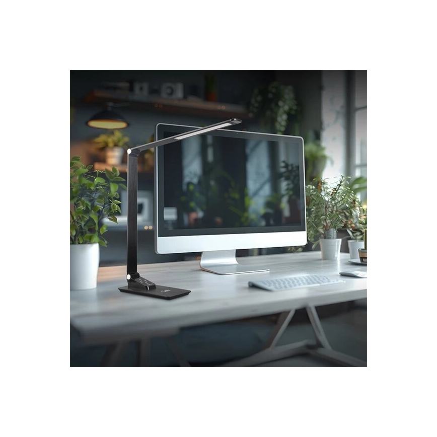 Lampe de table à intensité variable avec USB LED/7W/230V 3000K/4000K/5500K noir