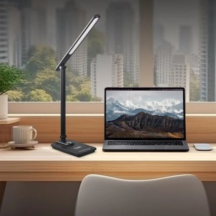 Lampe de table à intensité variable avec USB LED/9W/230V 3000K/4000K/5500K noir
