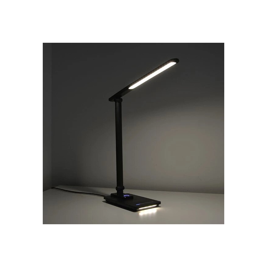 Lampe de table à intensité variable avec USB LED/9W/230V 3000K/4000K/5500K noir
