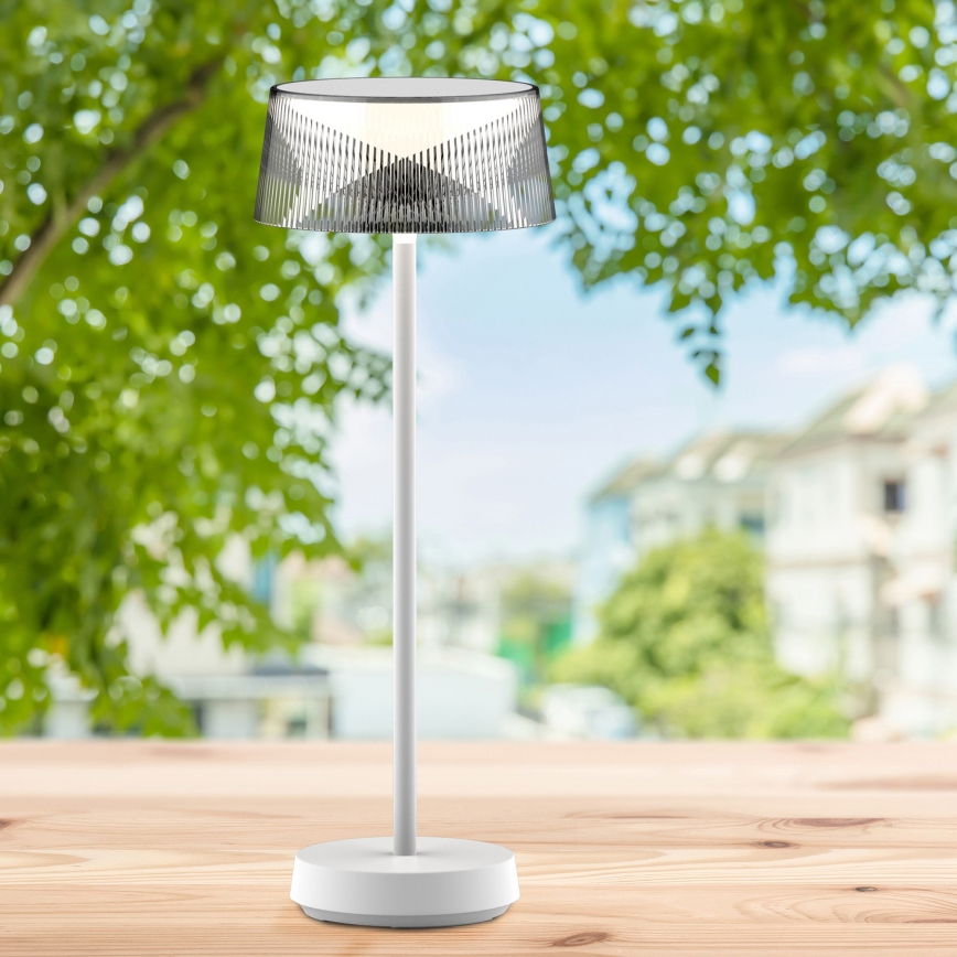 Lampe de table tactile extérieure à intensité variable CASABLANCA LED/3,4W/5V USB 3600 mAh IP44 blanc