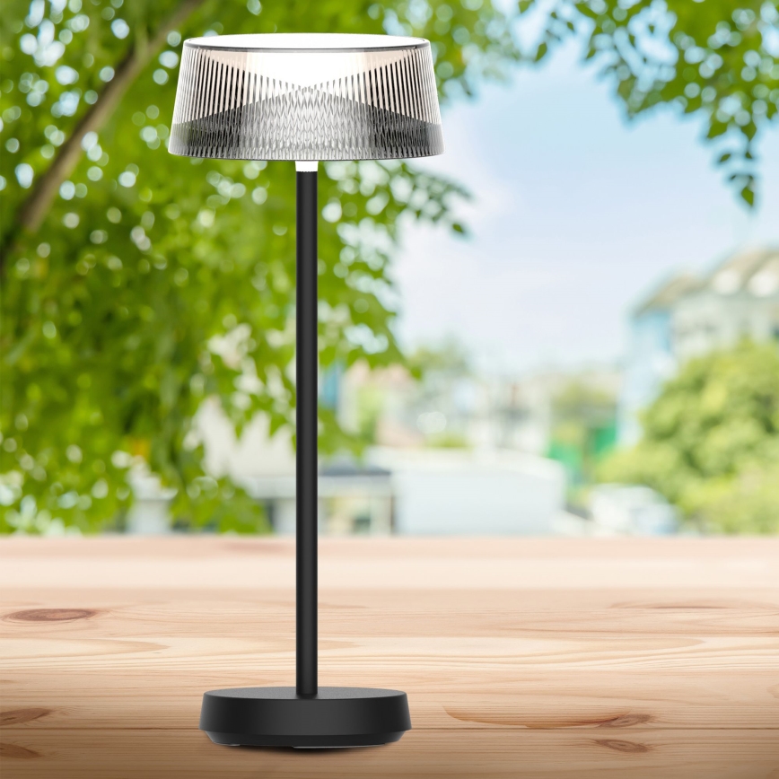 Lampe de table tactile extérieure à intensité variable CASABLANCA LED/3,4W/5V USB 3600 mAh IP44 noir
