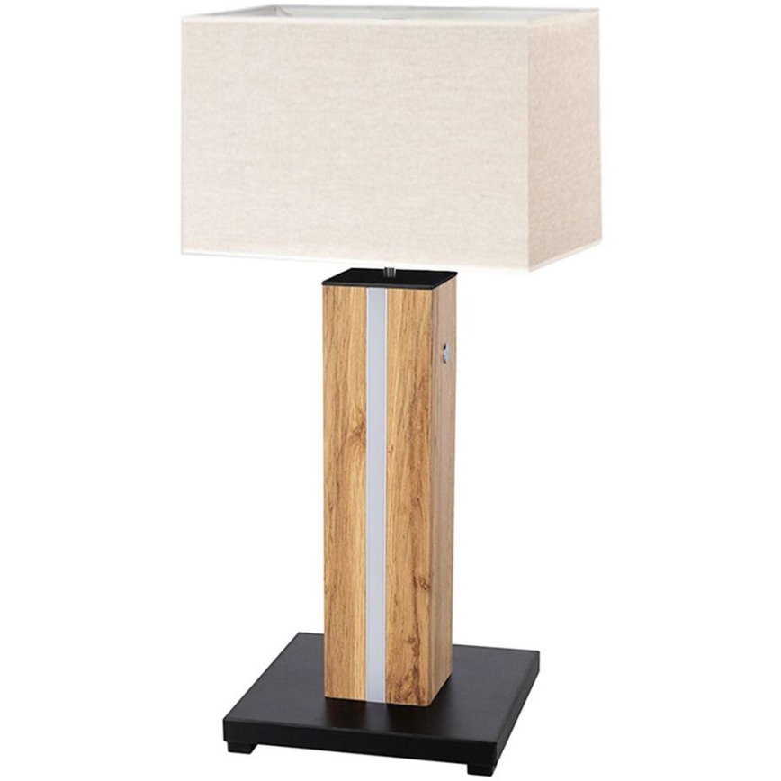 Lampe de table à intensité variable FLAME 1xE27/40W+ LED/4,6W/230V 56,5 cm chêne