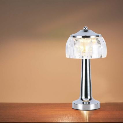 Lampe de table tactile rechargeable et à intensité variable LED/1W/5V 3000-6000K 1800 mAh chrome brillant