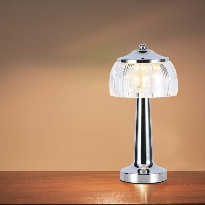 Lampe de table tactile rechargeable et à intensité variable LED/1W/5V 3000-6000K 1800 mAh chrome brillant