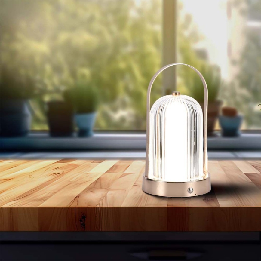 Lampe de table tactile rechargeable et à intensité variable LED/1W/5V 3000-6000K 1800 mAh cuivre