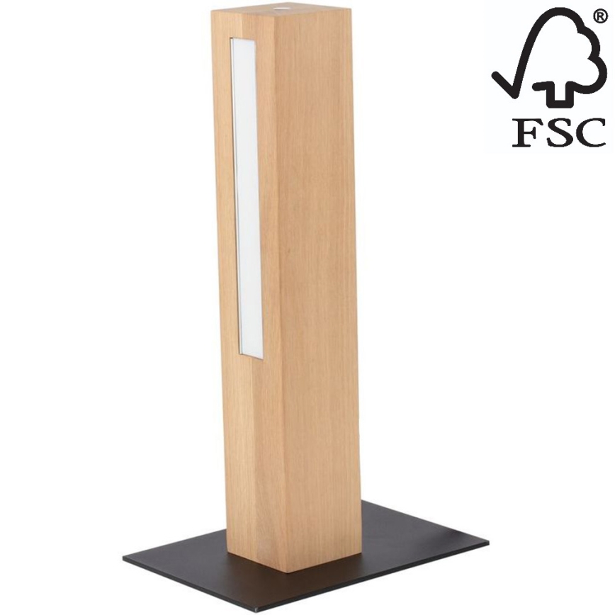 Lampe de table à intensité variable LEON LED/9W/230V chêne – certifié FSC