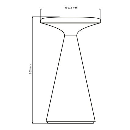 Lampe de table tactile extérieure à intensité variable PAROS LED/1,8W/5V USB 1800 mAh IP44 noir