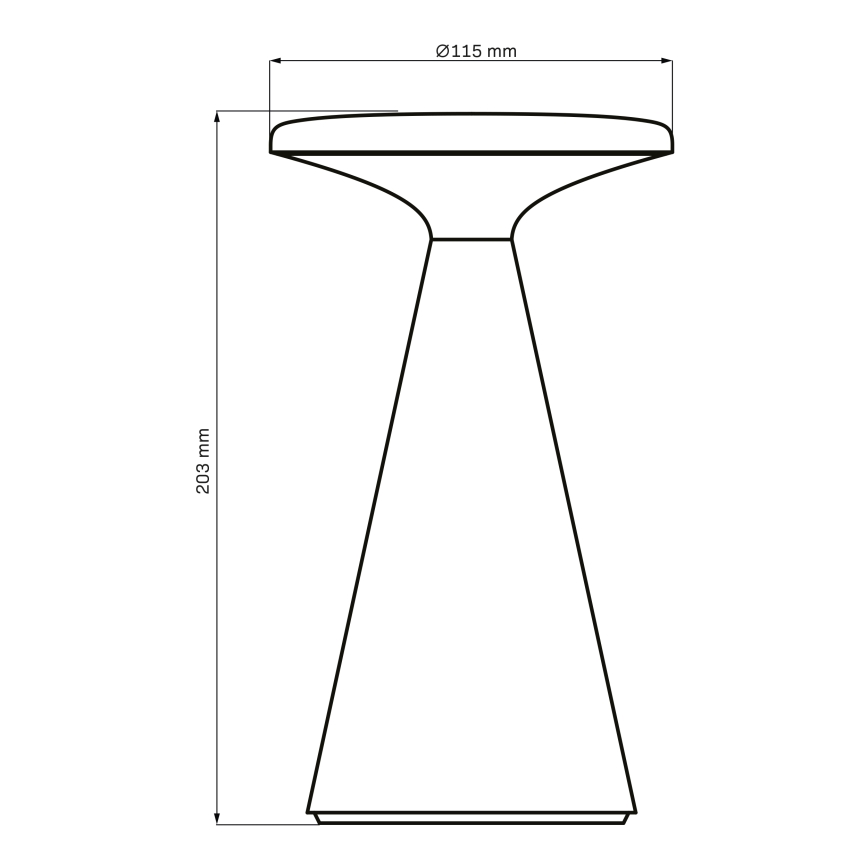 Lampe de table tactile extérieure à intensité variable PAROS LED/1,8W/5V USB 1800 mAh IP44 noir