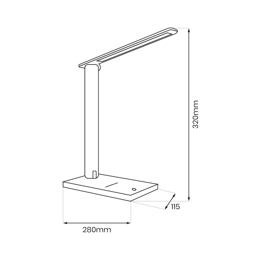 Lampe de table à intensité variable POST LED/5W/5V 3000-6500K noir