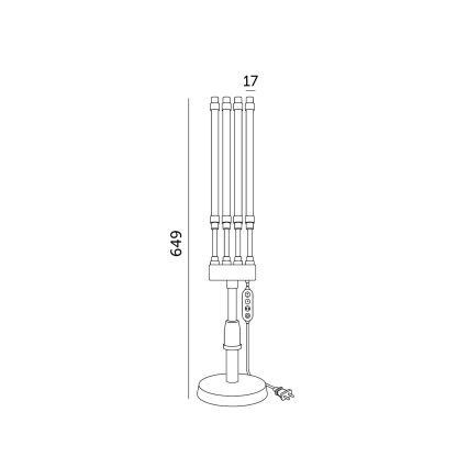 LED à intensité variable flexible lampe de table pour la culture des plantes VITARO 4xLED/10W/230V noir