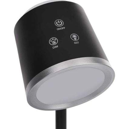 Lampe de table à intensité variable rechargeable 4en1 LED/6W/3,7V 3000K/4000K/6500K 1500mAh noir