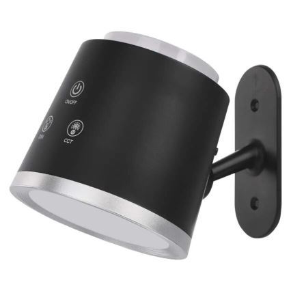 Lampe de table à intensité variable rechargeable 4en1 LED/6W/3,7V 3000K/4000K/6500K 1500mAh noir