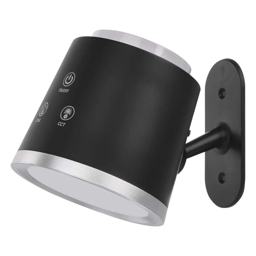 Lampe de table à intensité variable rechargeable 4en1 LED/6W/3,7V 3000K/4000K/6500K 1500mAh noir