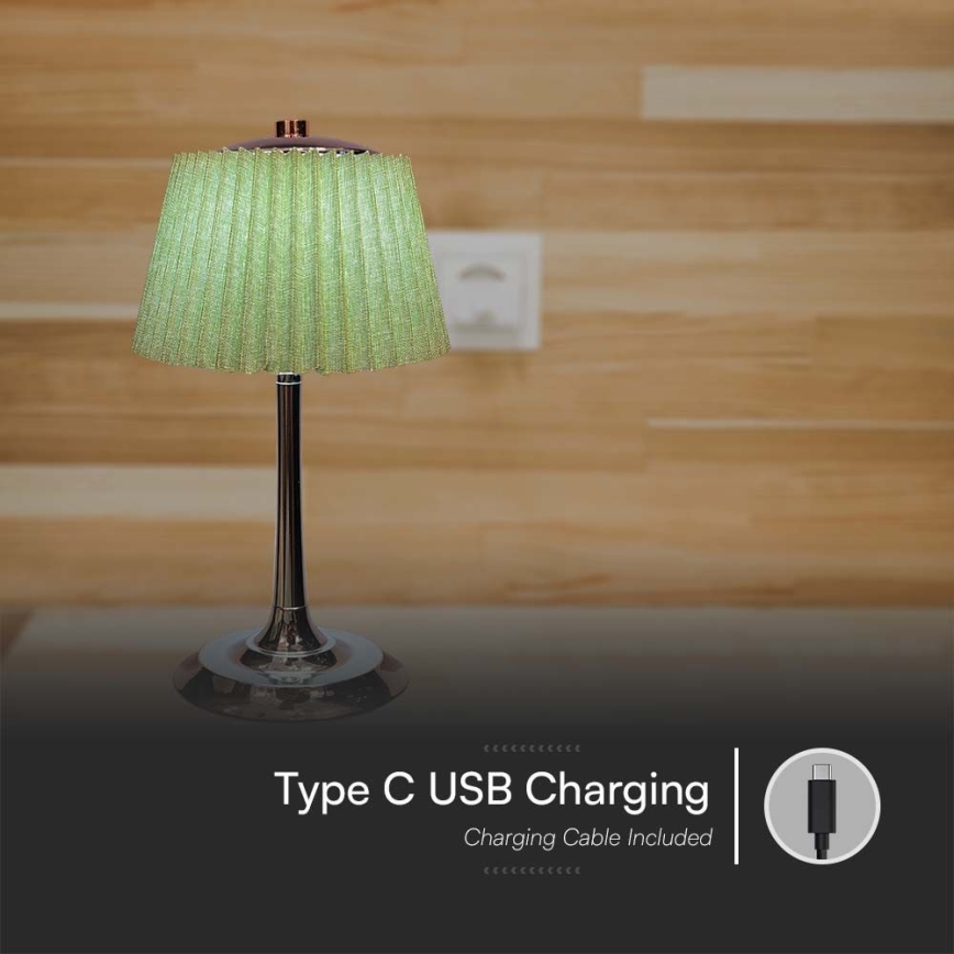 Lampe de table tactile rechargeable et à intensité variable LED/1,5W/5V 3000/4000/6000K 1800 mAh vert
