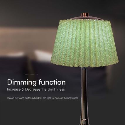 Lampe de table tactile rechargeable et à intensité variable LED/1,5W/5V 3000/4000/6000K 1800 mAh vert