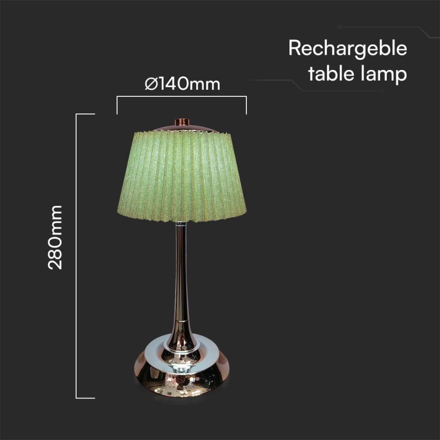 Lampe de table tactile rechargeable et à intensité variable LED/1,5W/5V 3000/4000/6000K 1800 mAh vert