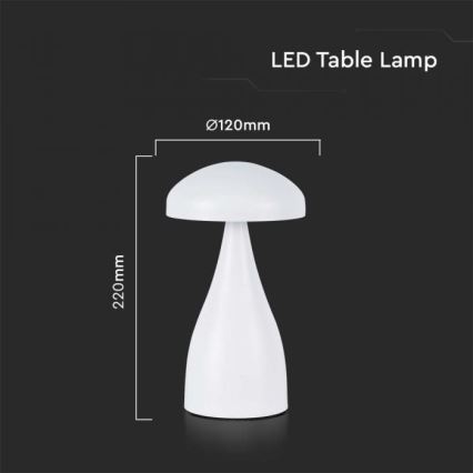 Lampe de table tactile rechargeable et à intensité variable LED/1W/5V 3000-6000K 1800 mAh blanc