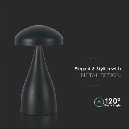 Lampe de table tactile rechargeable et à intensité variable LED/1W/5V 3000-6000K 1800 mAh noir