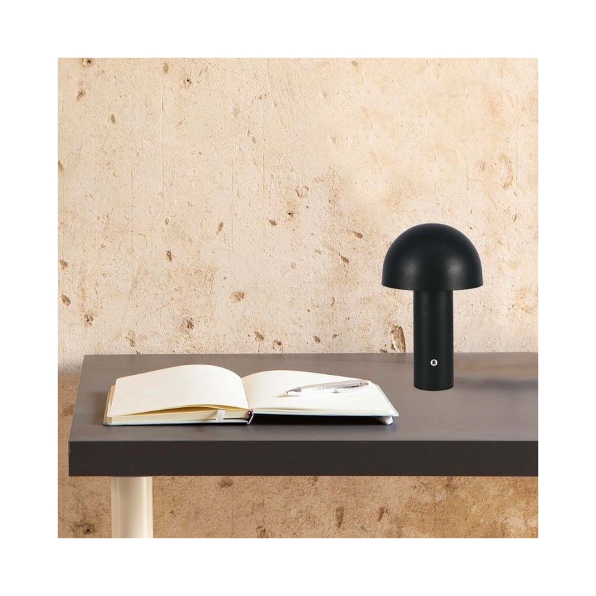 Lampe de table tactile rechargeable et à intensité variable LED/1W/5V 3000-6000K 1800 mAh noir