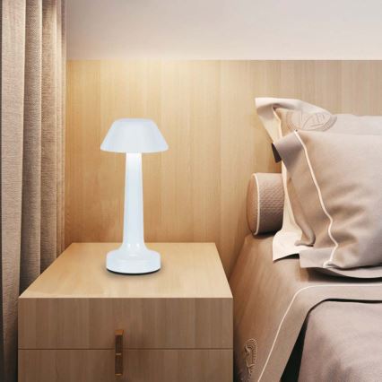 Lampe de table tactile rechargeable et à intensité variable LED/1W/5V 3000-6000K 1800 mAh blanc