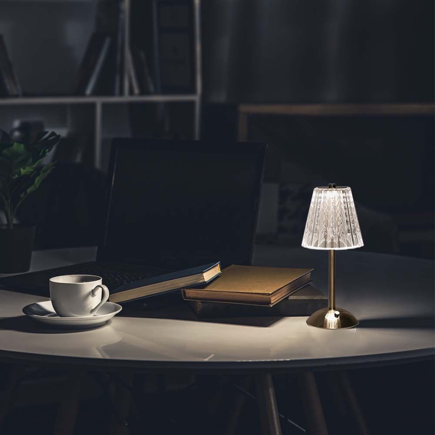 Lampe de table tactile rechargeable et à intensité variable LED/2,4W/5V 3000-6000K 1800 mAh chrome brillant