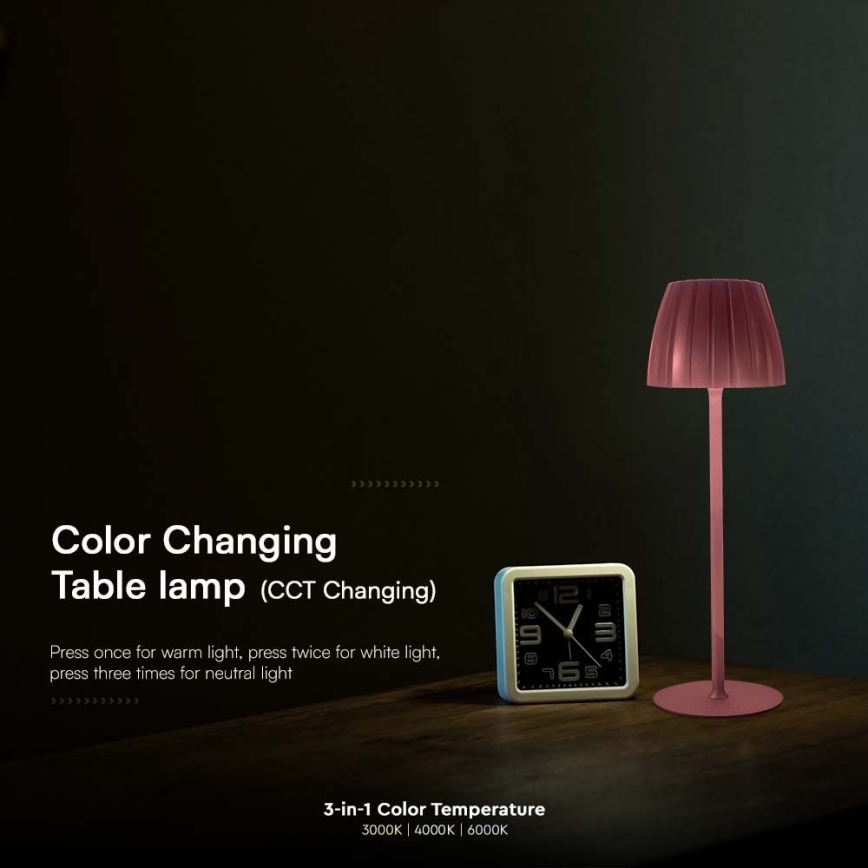 Lampe de table tactile rechargeable et à intensité variable LED/2,7W/5V 3000/4000/6000K 1800 mAh marron