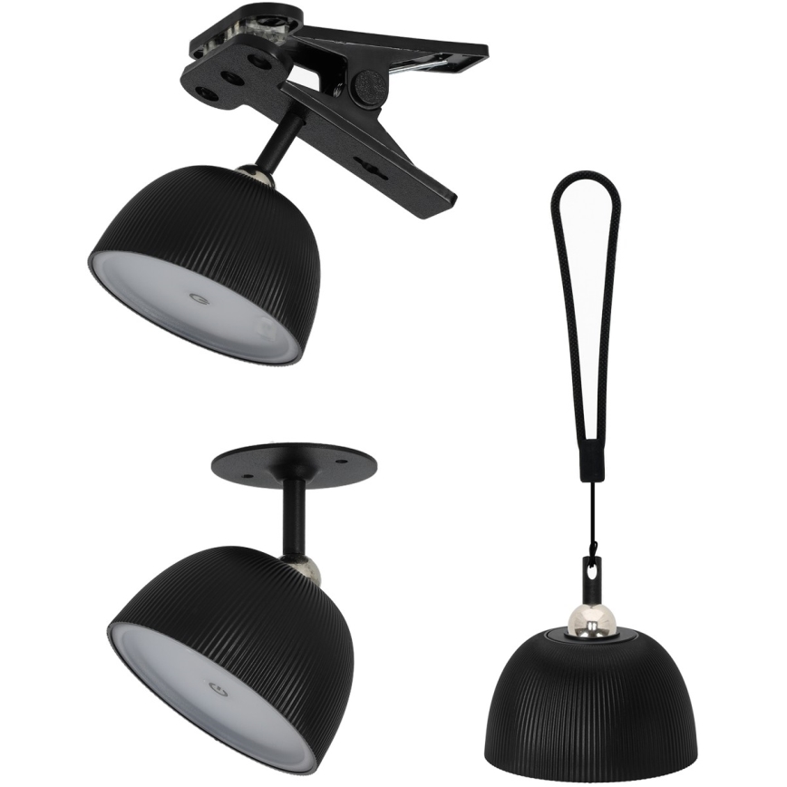 Lampe de table à intensité variable rechargeable 4en1 LED/3,5W/5V 3000/4000/6500K IP54 1800 mAh noir