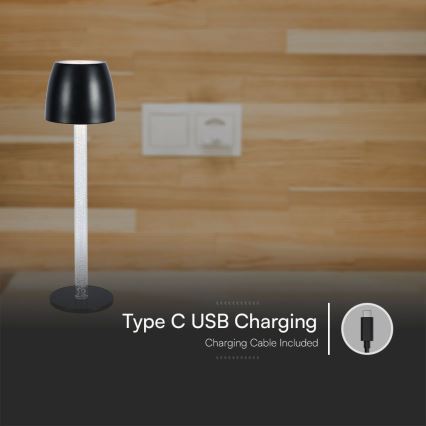 Lampe de table tactile rechargeable et à intensité variable LED/3W/5V 3000K 1800 mAh blanc