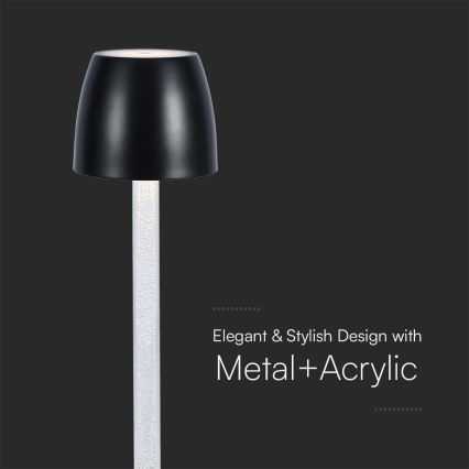 Lampe de table tactile rechargeable et à intensité variable LED/3W/5V 3000K 1800 mAh blanc