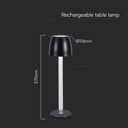 Lampe de table tactile rechargeable et à intensité variable LED/3W/5V 3000K 1800 mAh blanc