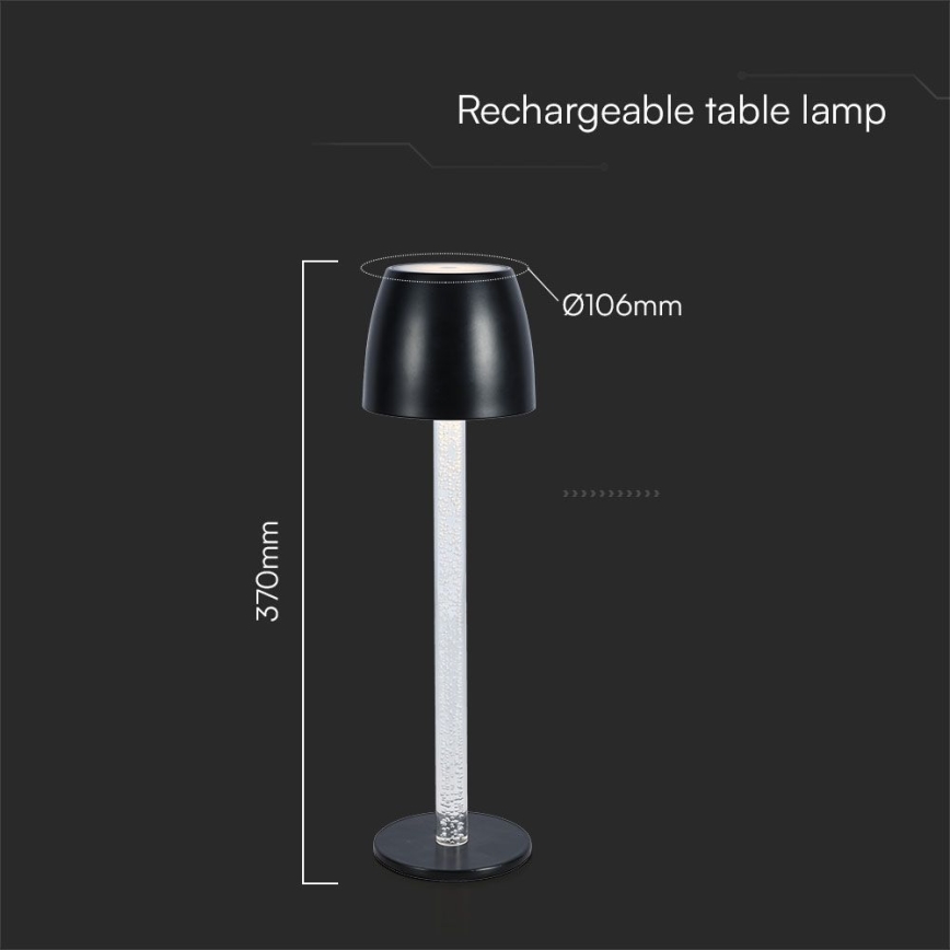 Lampe de table tactile rechargeable et à intensité variable LED/3W/5V 3000K 1800 mAh blanc