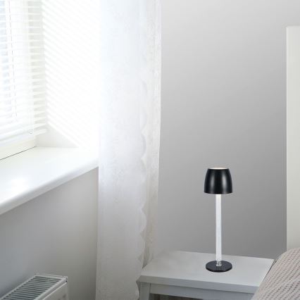 Lampe de table tactile rechargeable et à intensité variable LED/3W/5V 3000K 1800 mAh noir