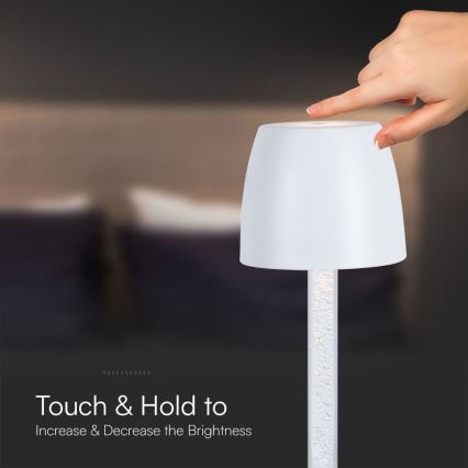 Lampe de table tactile rechargeable et à intensité variable LED/3W/5V 3000K 1800 mAh noir