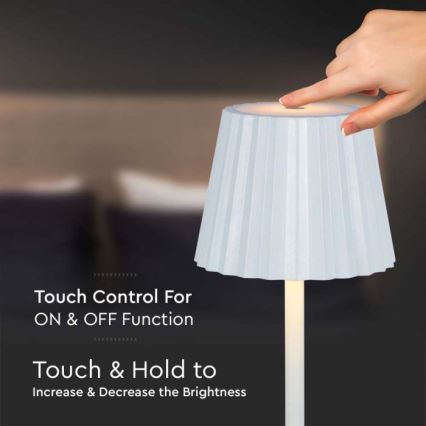 Lampe de table tactile rechargeable et à intensité variable LED/4W/5V 3000-6000K 1800 mAh blanc