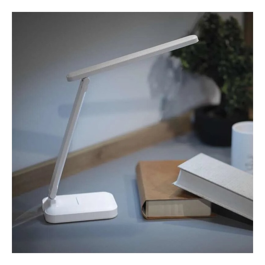 Lampe de table à intensité variable rechargeable LED/5W/3,7V 3000K/4000K/6500K 800mAh blanc