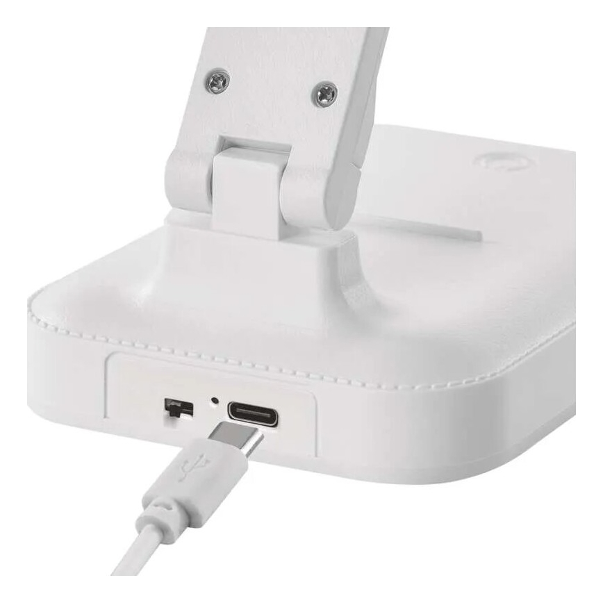 Lampe de table à intensité variable rechargeable LED/5W/3,7V 3000K/4000K/6500K 800mAh blanc