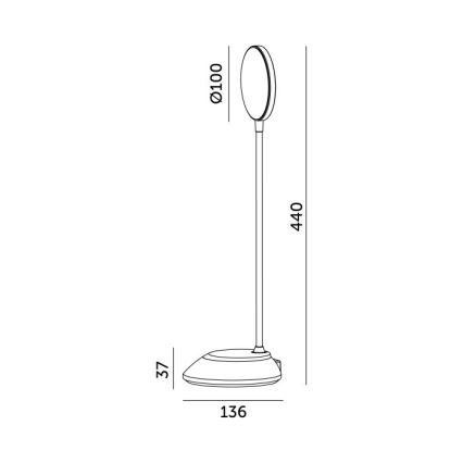 Lampe de table à intensité variable rechargeable VISUA LED/5W/5V 3000-5000K 1200 mAh bleu