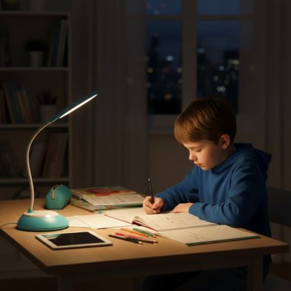 Lampe de table à intensité variable rechargeable VISUA LED/5W/5V 3000-5000K 1200 mAh bleu