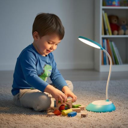Lampe de table à intensité variable rechargeable VISUA LED/5W/5V 3000-5000K 1200 mAh bleu
