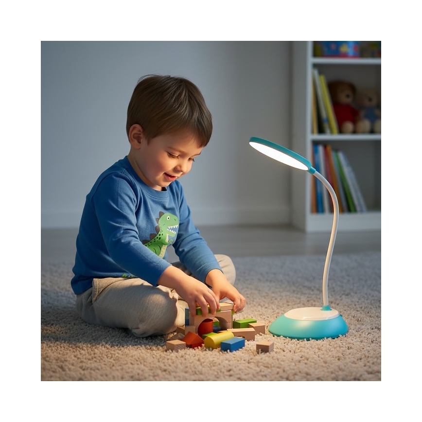 Lampe de table à intensité variable rechargeable VISUA LED/5W/5V 3000-5000K 1200 mAh bleu