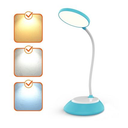 Lampe de table à intensité variable rechargeable VISUA LED/5W/5V 3000-5000K 1200 mAh bleu