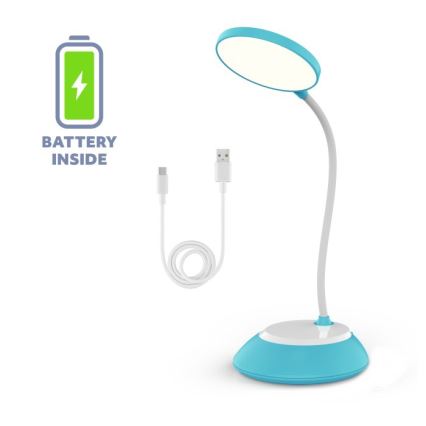 Lampe de table à intensité variable rechargeable VISUA LED/5W/5V 3000-5000K 1200 mAh bleu