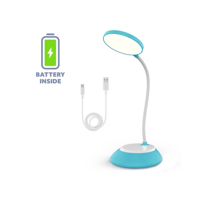 Lampe de table à intensité variable rechargeable VISUA LED/5W/5V 3000-5000K 1200 mAh bleu