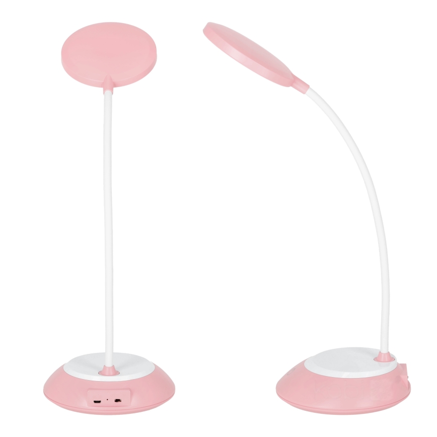 Lampe de table à intensité variable rechargeable VISUA LED/5W/5V 3000-5000K 1200 mAh rose