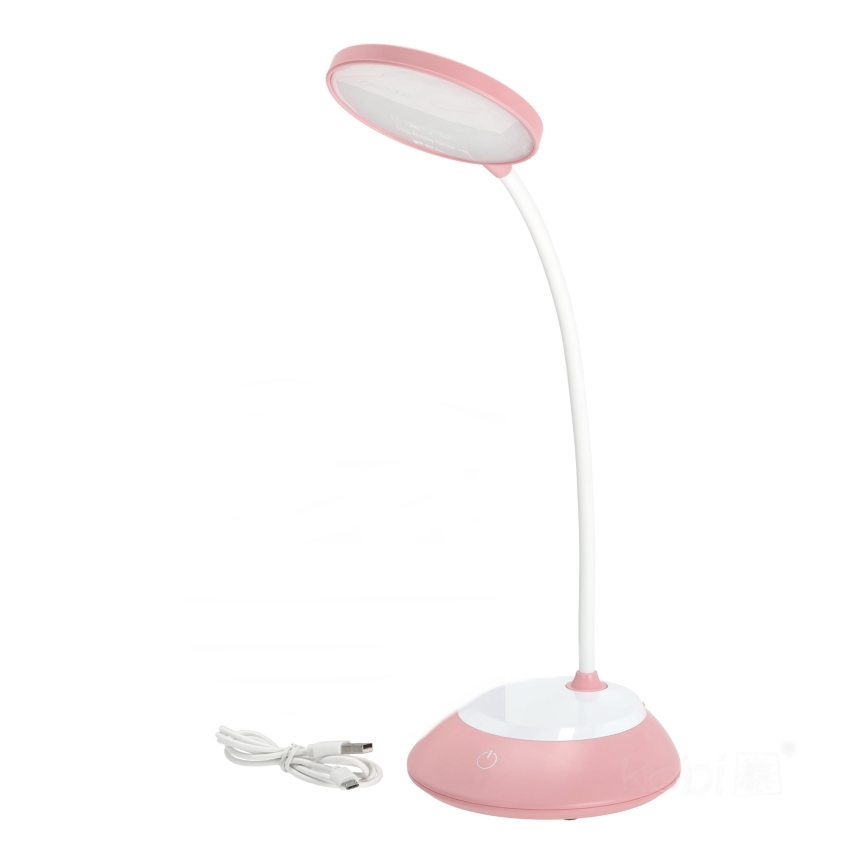 Lampe de table à intensité variable rechargeable VISUA LED/5W/5V 3000-5000K 1200 mAh rose