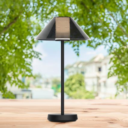 Lampe de table tactile extérieure à intensité variable SERENGETI LED/3,4W/5V USB 3600 mAh IP44 noir